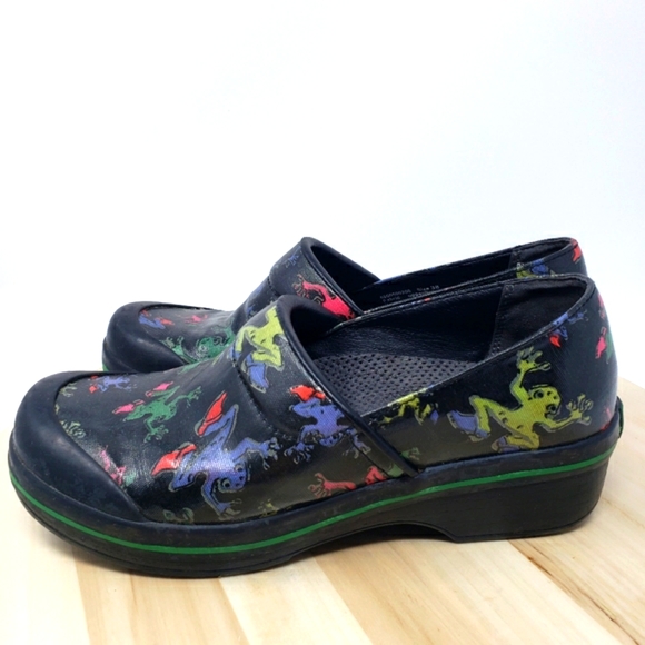 Dansko Vegan Black Frog Volley Shoes Clogs Comfort Colorful Nursing EU38 US7.5-8 - Picture 7 of 14